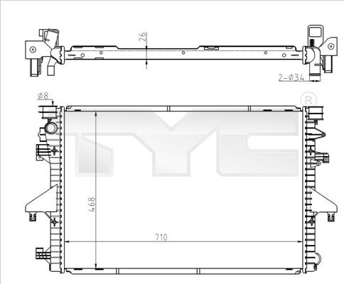 TYC 737-0069 - Радіатор, охолодження двигуна autocars.com.ua