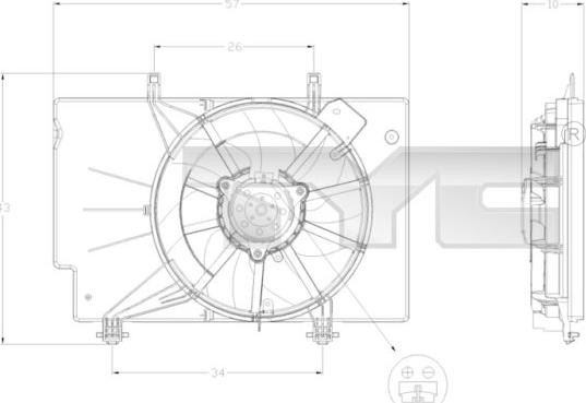 TYC 810-0042 - Вентилятор, охолодження двигуна autocars.com.ua