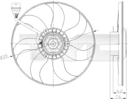 TYC 837-0036 - Вентилятор, охлаждение двигателя autodnr.net