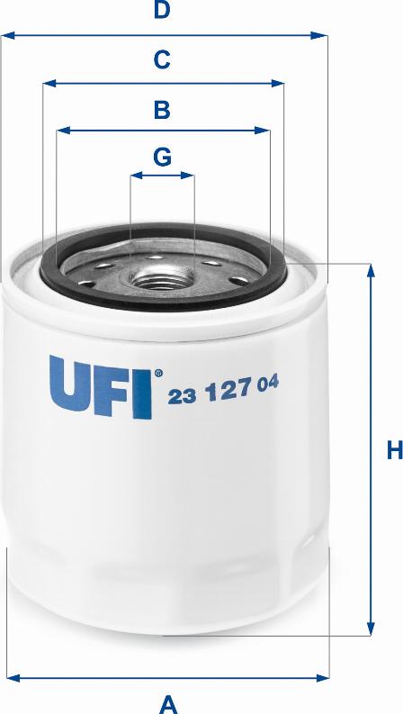 UFI 23.127.04 - Масляный фильтр avtokuzovplus.com.ua