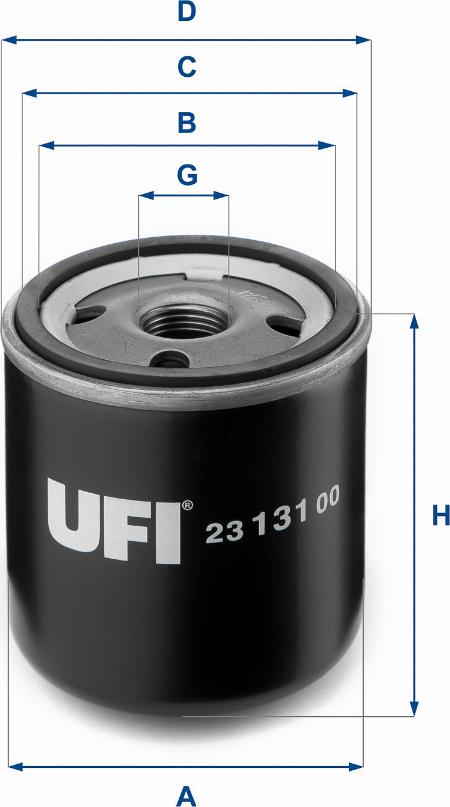 UFI 23.131.00 - Масляный фильтр avtokuzovplus.com.ua