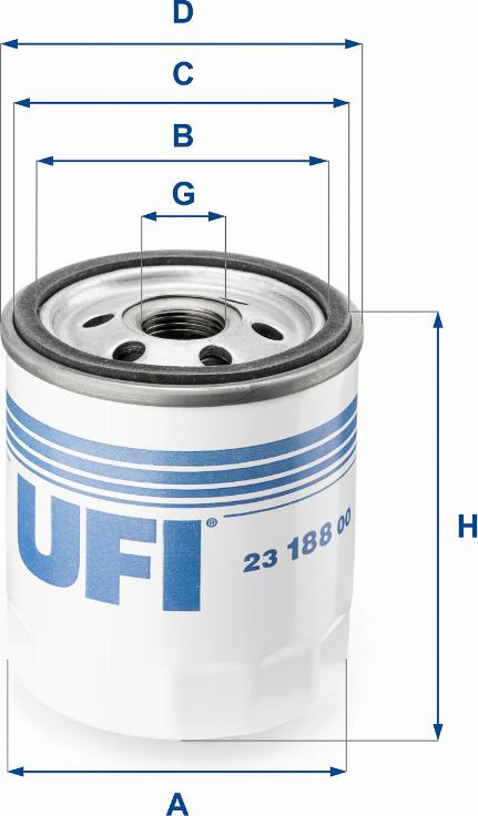 UFI 23.188.00 - Масляный фильтр avtokuzovplus.com.ua