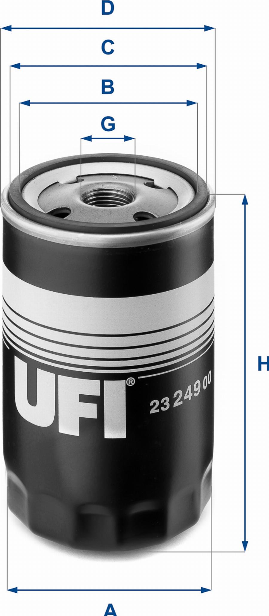 UFI 23.249.00 - Масляний фільтр autocars.com.ua