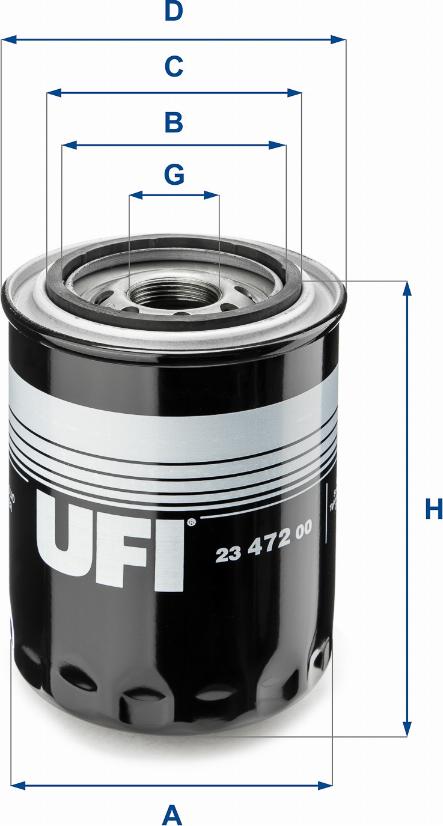 UFI 23.472.00 - Масляный фильтр avtokuzovplus.com.ua