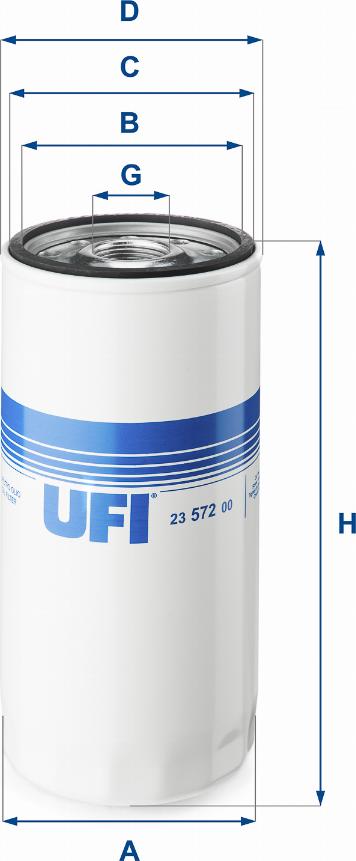 UFI 23.572.00 - Масляний фільтр autocars.com.ua