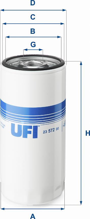 UFI 23.572.00 - Масляный фильтр avtokuzovplus.com.ua