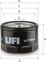 UFI 23.730.00 - Масляный фильтр avtokuzovplus.com.ua