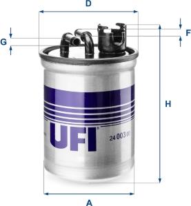 UFI 24.003.00 - Топливный фильтр avtokuzovplus.com.ua