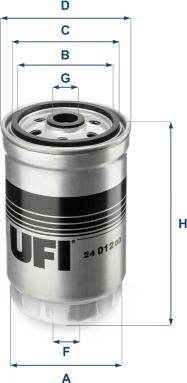 UFI 24.012.00 - Топливный фильтр avtokuzovplus.com.ua