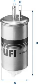 UFI 24.116.00 - Топливный фильтр avtokuzovplus.com.ua
