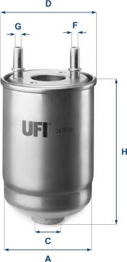 UFI 24.186.00 - Топливный фильтр avtokuzovplus.com.ua