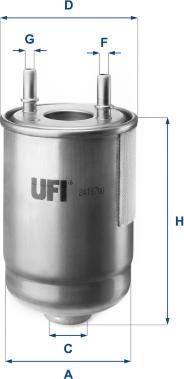 UFI 24.187.00 - Топливный фильтр avtokuzovplus.com.ua