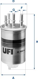 UFI 24.188.00 - Паливний фільтр autocars.com.ua