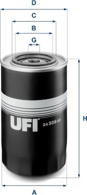 UFI 24.308.00 - Топливный фильтр avtokuzovplus.com.ua