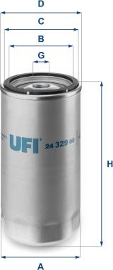UFI 24.329.00 - Топливный фильтр avtokuzovplus.com.ua