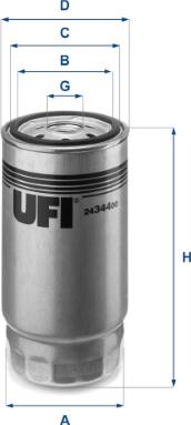 UFI 24.344.00 - Топливный фильтр avtokuzovplus.com.ua