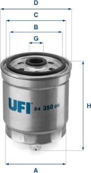UFI 24.350.00 - Топливный фильтр avtokuzovplus.com.ua