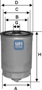 UFI 24.350.01 - Топливный фильтр avtokuzovplus.com.ua