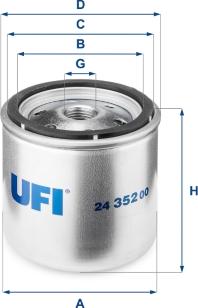 UFI 24.352.00 - Топливный фильтр avtokuzovplus.com.ua