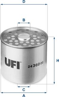 UFI 24.360.00 - Топливный фильтр avtokuzovplus.com.ua