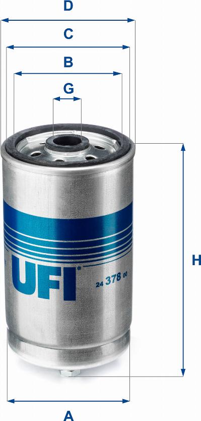 UFI 24.378.00 - Топливный фильтр avtokuzovplus.com.ua