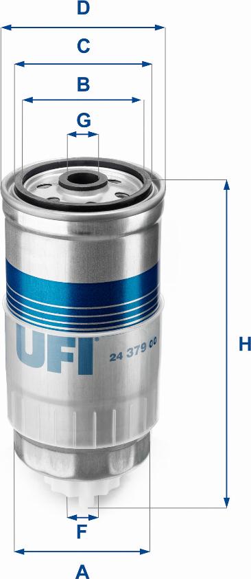 UFI 24.379.00 - Фильтр топливный легковой AUDI autodnr.net