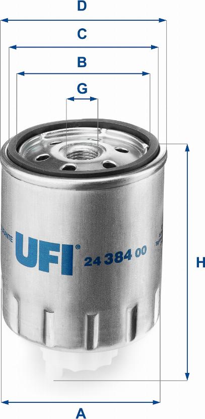UFI 24.384.00 - Топливный фильтр avtokuzovplus.com.ua