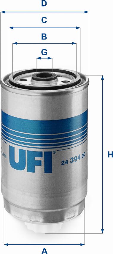 UFI 24.394.00 - Топливный фильтр avtokuzovplus.com.ua