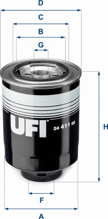 UFI 24.411.00 - Топливный фильтр avtokuzovplus.com.ua