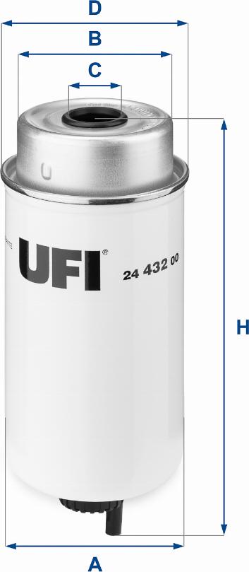 UFI 24.432.00 - Топливный фильтр avtokuzovplus.com.ua