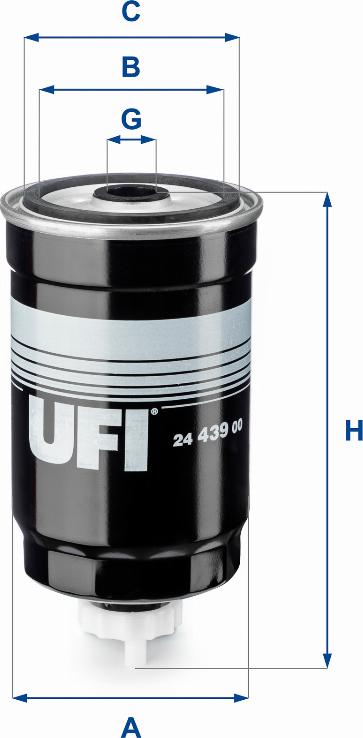 UFI 24.439.00 - Топливный фильтр avtokuzovplus.com.ua