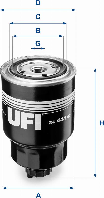 UFI 24.444.00 - Топливный фильтр avtokuzovplus.com.ua
