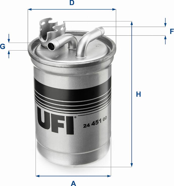 UFI 24.451.00 - Топливный фильтр avtokuzovplus.com.ua