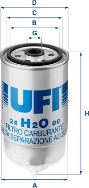 UFI 24.H2O.00 - Топливный фильтр avtokuzovplus.com.ua
