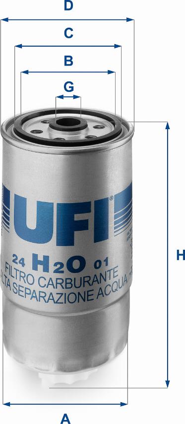 UFI 24.H2O.01 - Паливний фільтр autocars.com.ua