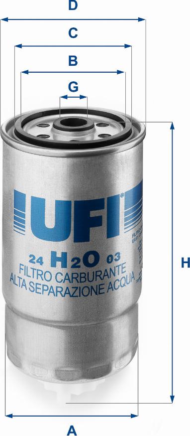 UFI 24.H2O.03 - Паливний фільтр autocars.com.ua