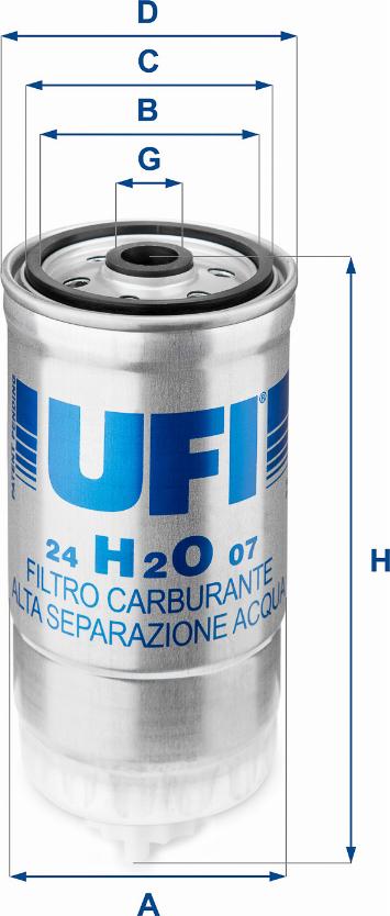 UFI 24.H2O.07 - Топливный фильтр avtokuzovplus.com.ua