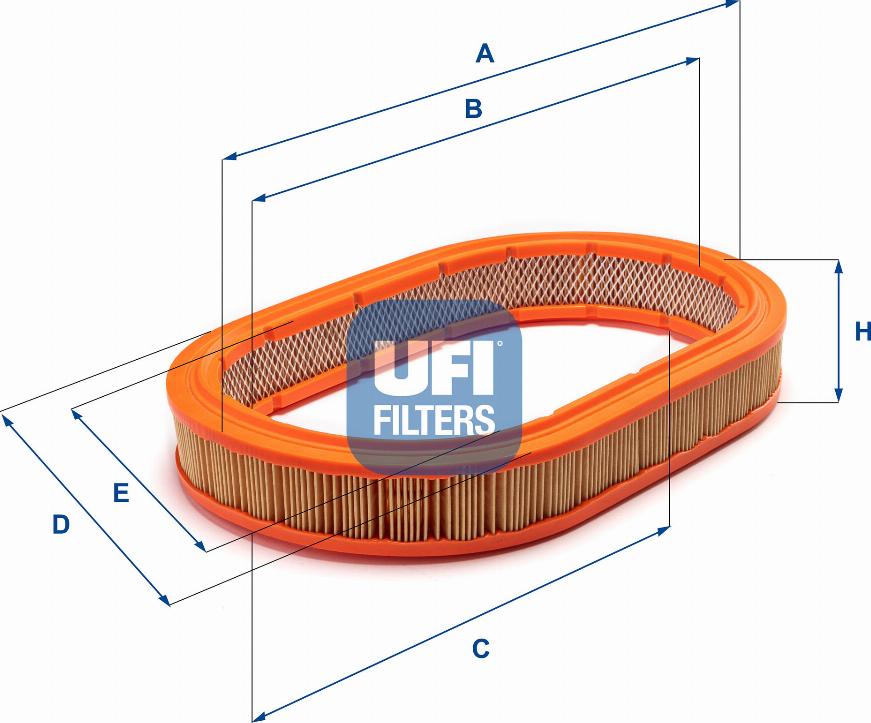 UFI 27.076.00 - Воздушный фильтр avtokuzovplus.com.ua