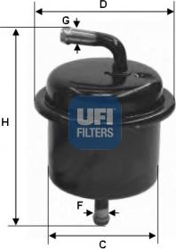 UFI 31.543.00 - Топливный фильтр avtokuzovplus.com.ua