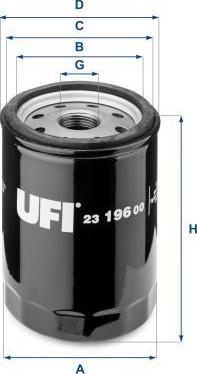 UFI 23.196.00 - Масляний фільтр autocars.com.ua