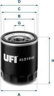 UFI 23.519.00 - Масляний фільтр autocars.com.ua