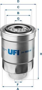 UFI 24.366.00 - Паливний фільтр autocars.com.ua