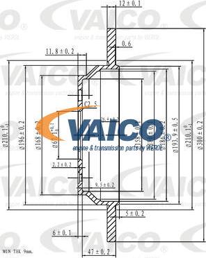 VAICO V30-40062 - Гальмівний диск autocars.com.ua