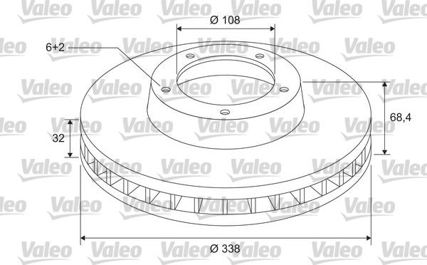 Valeo 185814 - Гальмівний диск autocars.com.ua