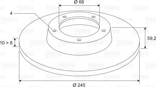 Valeo 186114 - Гальмівний диск autocars.com.ua