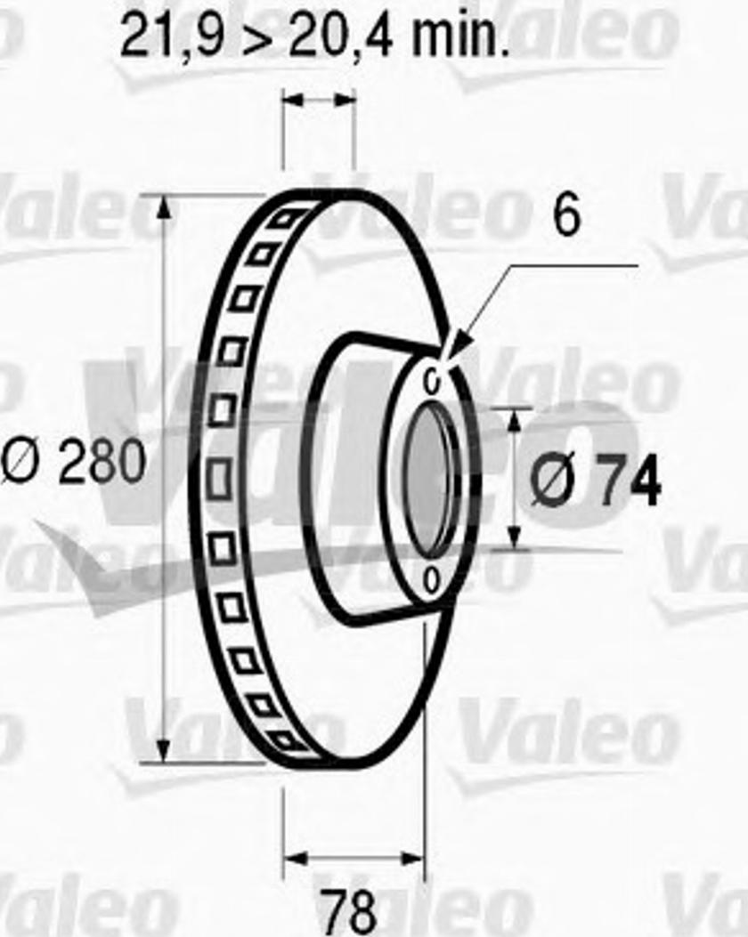 Valeo 186 120 - Гальмівний диск autocars.com.ua