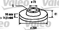 Valeo 186136 - Гальмівний диск autocars.com.ua