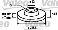 Valeo 186143 - Гальмівний диск autocars.com.ua