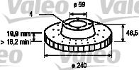 Valeo 186156 - Гальмівний диск autocars.com.ua