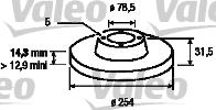 Valeo 186168 - Гальмівний диск autocars.com.ua